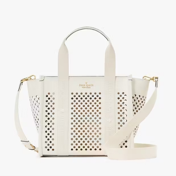 kate spade Handbags - Kate Spade Kip Perforated Small Tote Bag, Meringue